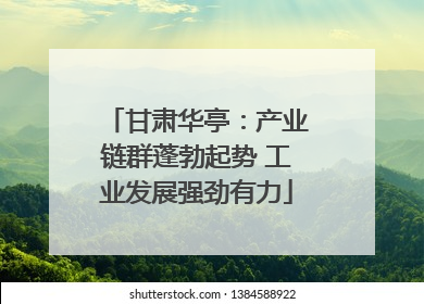 甘肃华亭：产业链群蓬勃起势 工业发展强劲有力